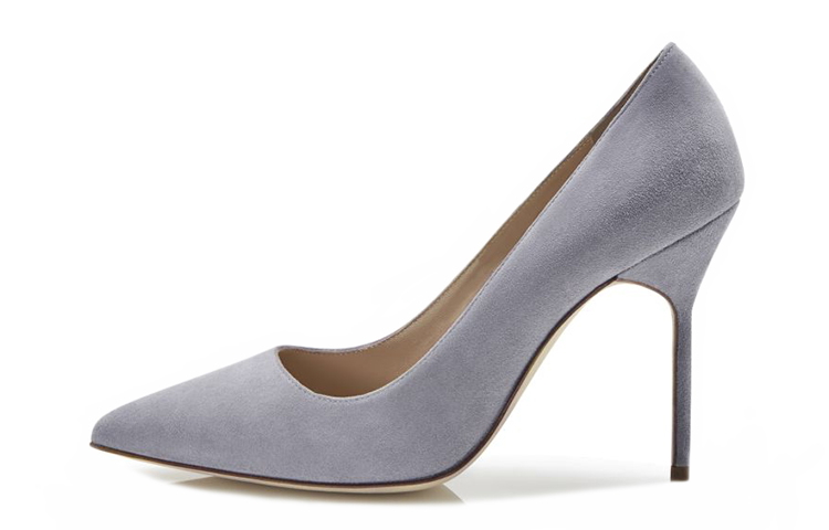 (Women) Manolo Blahnik Pointed-Toe High Heels 'Light Grey Suede' 9XX-0417-0013