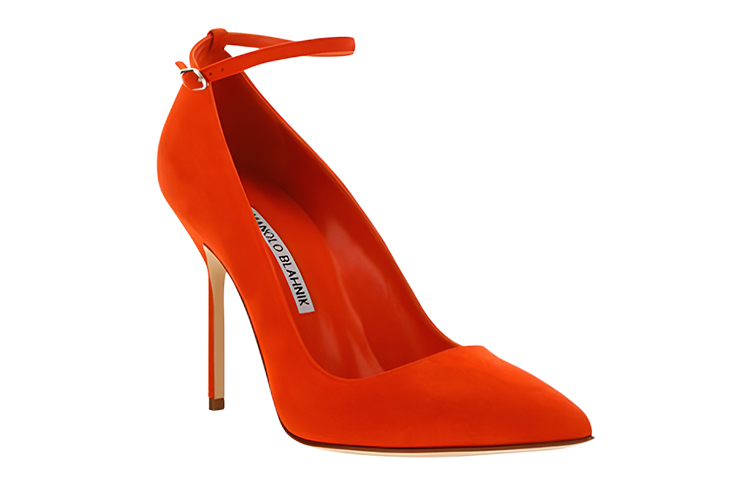 (W) Manolo Blahnik Pointed-Toe High Heels 'Orange Velvet' 圖 3