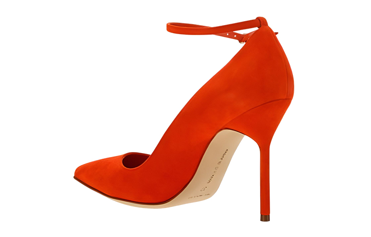 (W) Manolo Blahnik Pointed-Toe High Heels 'Orange Velvet' 圖 4