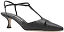 Order (W) Manolo Blahnik Kasut Tumit Runcing Kulit 'Hitam' 218-0069-0013