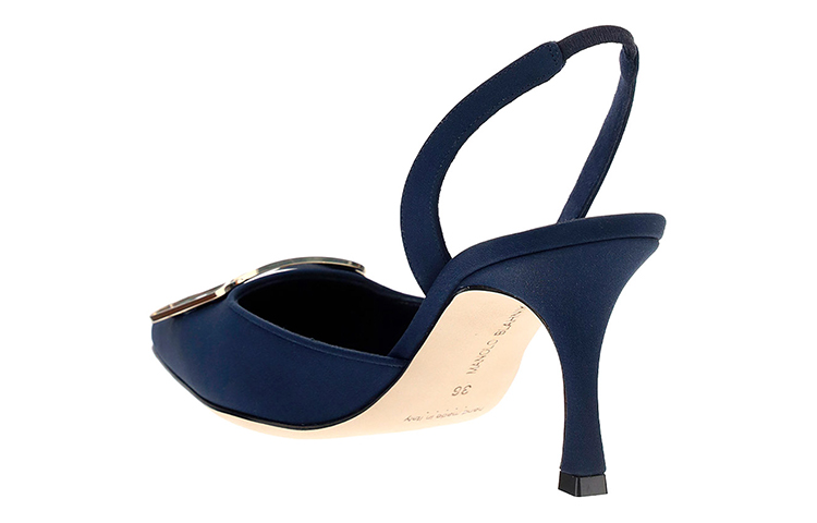 (W) Manolo Blahnik Pointed-Toe Leather Sandals 'Blue' 圖 3