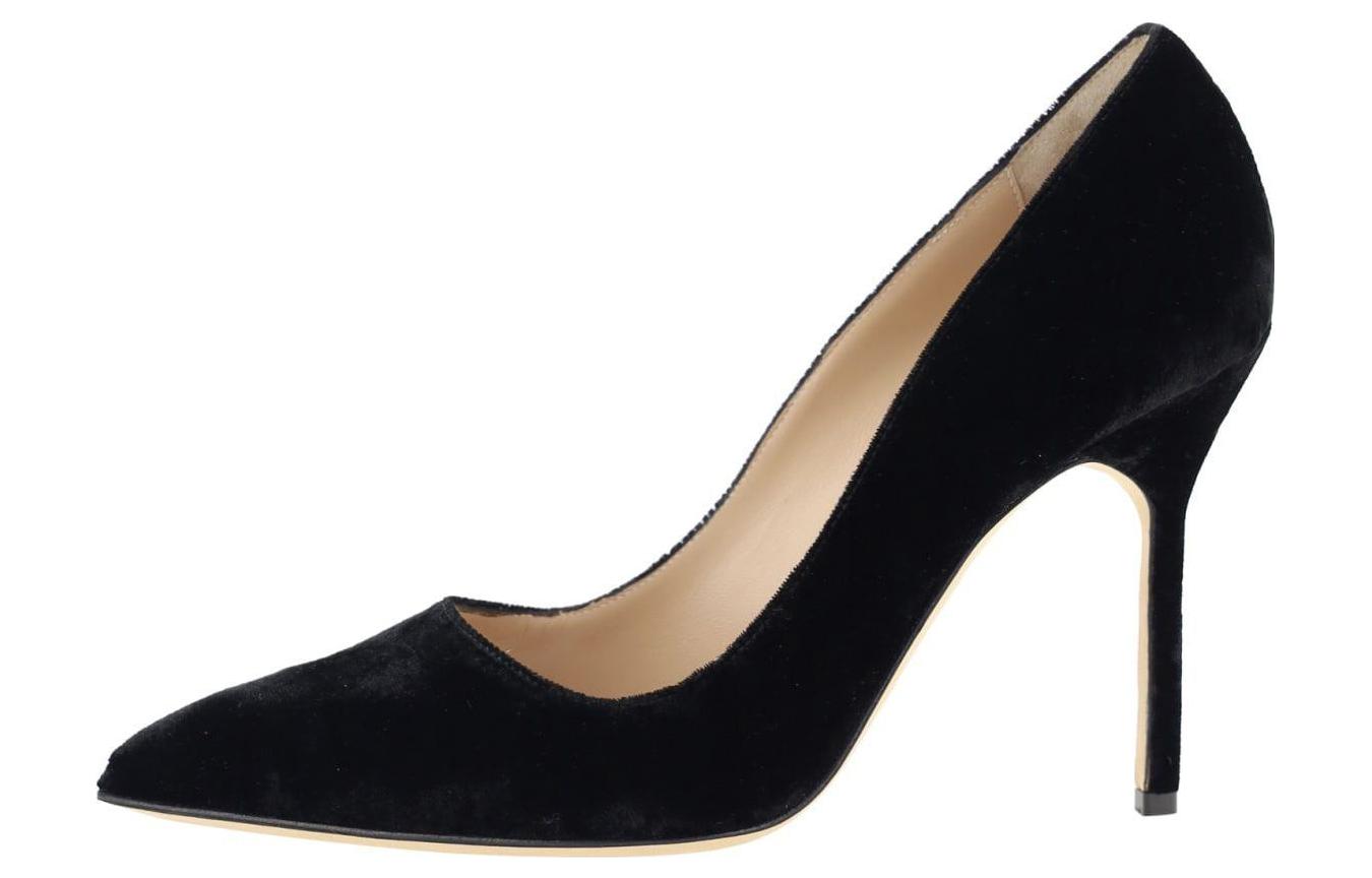 (W) Manolo Blahnik Pointed-Toe Mule 'Black Velvet'