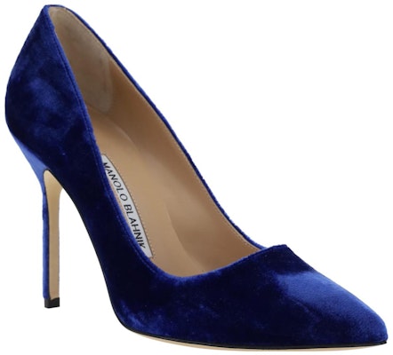 (Women) Manolo Blahnik Pointed-Toe Mule Stiletto 'Blue Velvet' 323-2552-4326 Order (Women) Manolo Blahnik Pointed-Toe Mule Stiletto 'Blue Velvet' 323-2552-4326