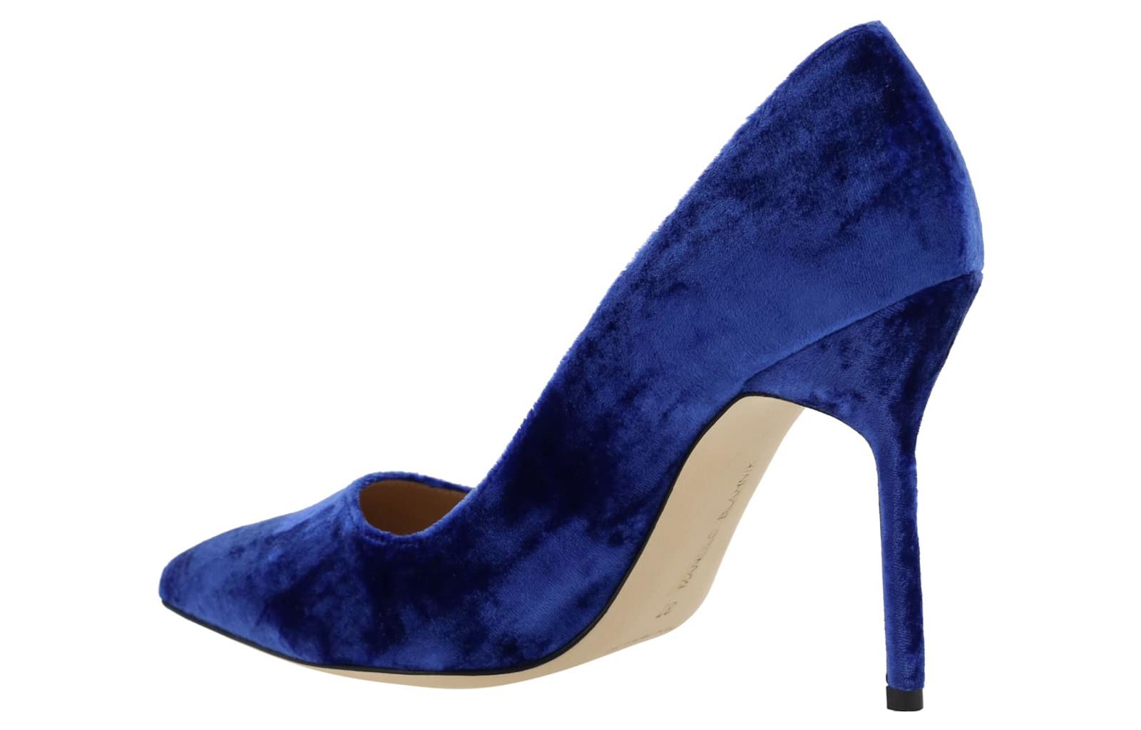 Lookbook (Women) Manolo Blahnik Pointed-Toe Mule Stiletto 'Blue Velvet' 323-2552-4326