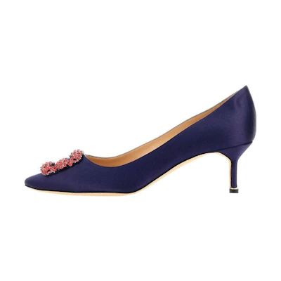(W) Manolo Blahnik Pointed-Toe Slip-On Stiletto 'Purple'