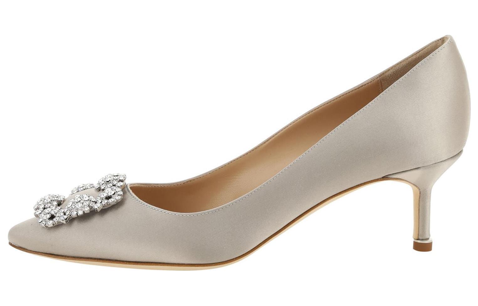 (Women) Manolo Blahnik Pointed-Toe Slip-On Stiletto 'Grey' 9XX-0315-0502