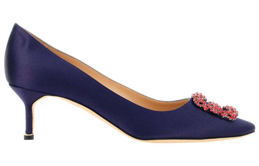 Order (W) Manolo Blahnik Kasut Tumit Runcing Slip-On 'Ungu' 422-1473-4116