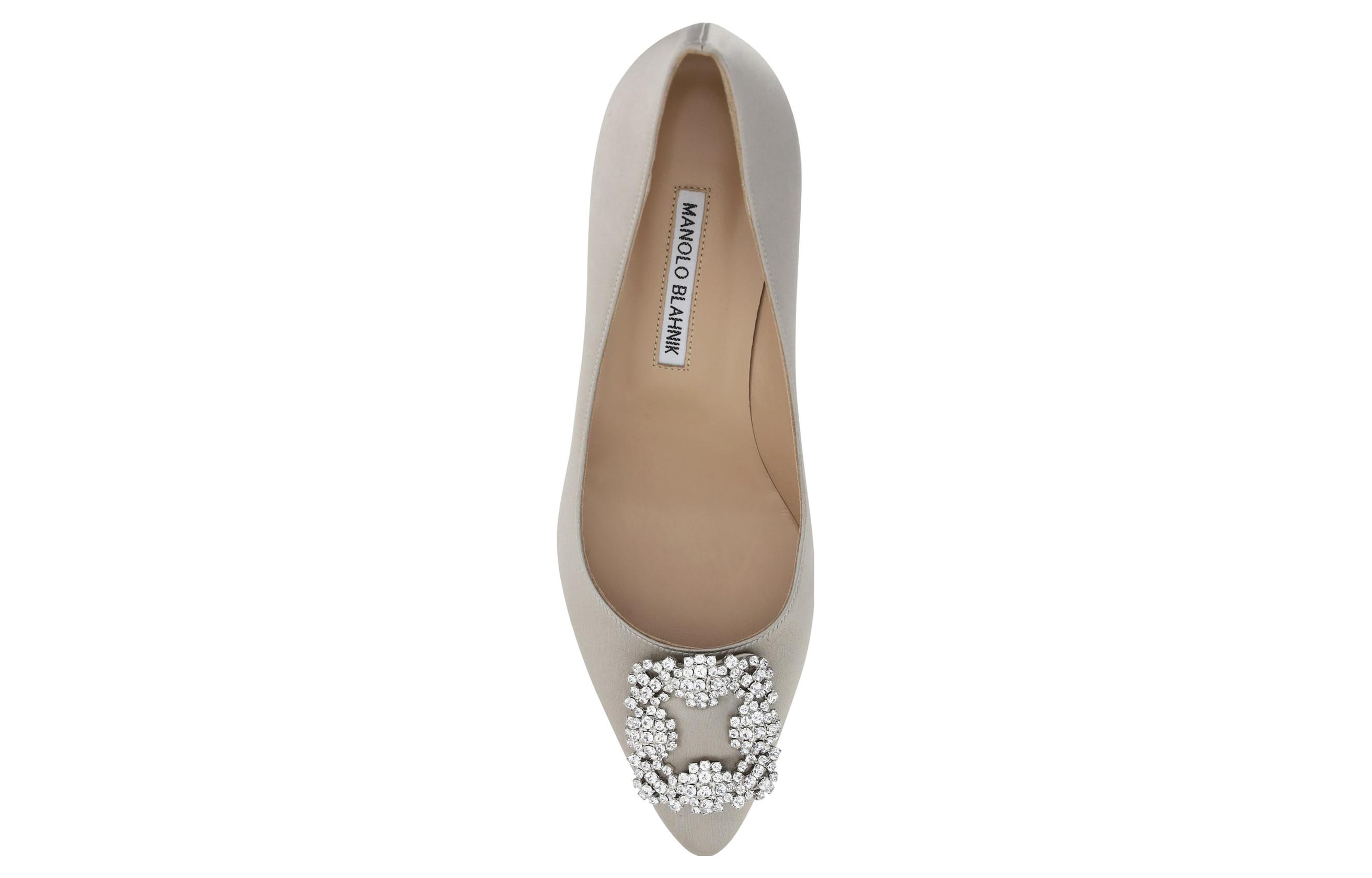 Lookbook (W) Manolo Blahnik Kasut Tumit Runcing Selipar 'Kelabu' 9XX-0315-0502