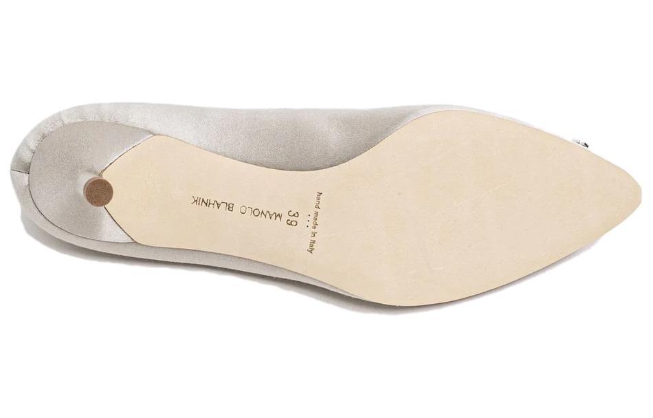 Purchase (W) Manolo Blahnik Kasut Tumit Runcing Selipar 'Kelabu' 9XX-0315-0502