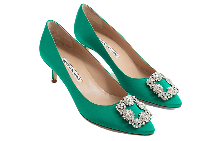 Lookbook (W) Manolo Blahnik Zapatos de Punta 'Tacón Bajo Verde' 9XX-0315-3206