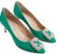 (W) Manolo Blahnik Kasut Tumit Kucing Hujung Runcing 'Hijau Slip-Ons' 9XX-0315-3206