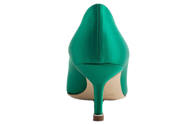 Shop (W) Manolo Blahnik Zapatos de Punta 'Tacón Bajo Verde' 9XX-0315-3206