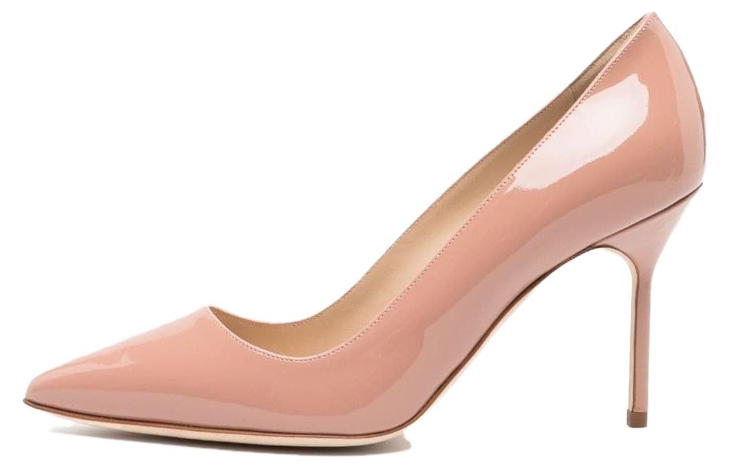 (Women) Manolo Blahnik Pointed-Toe Stiletto 'Pink Calfskin' 9XX-0465-2519