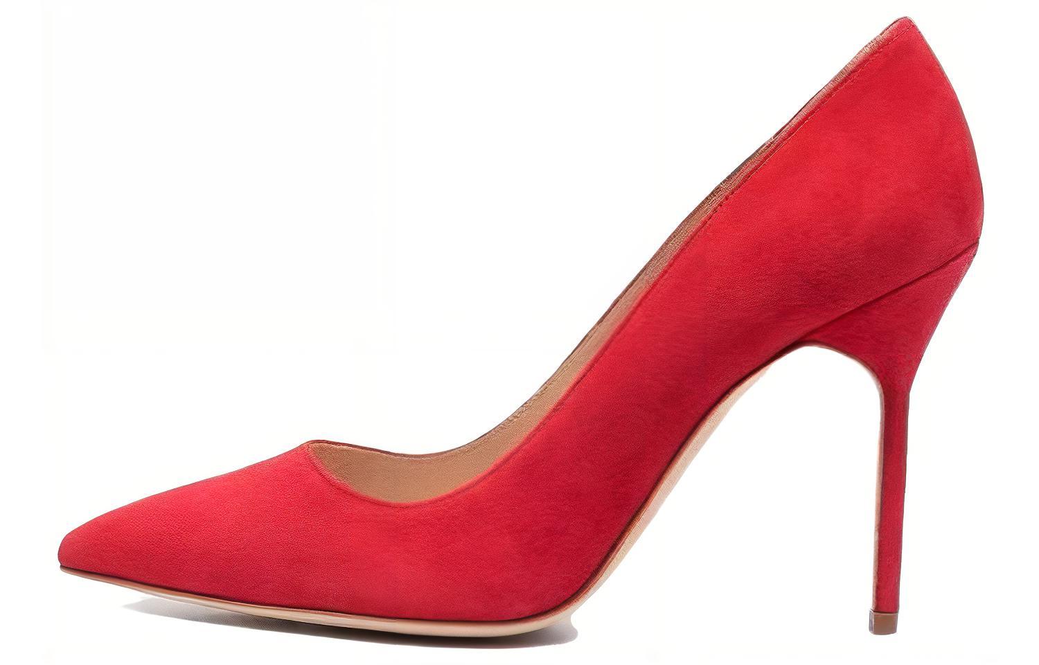 (W) Manolo Blahnik Pointed-Toe Stiletto 'Red Velvet'