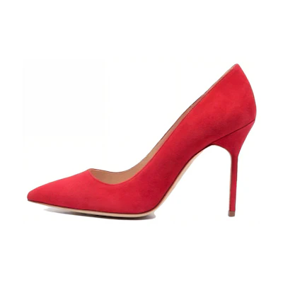 (W) Manolo Blahnik Pointed-Toe Stiletto 'Red Velvet'