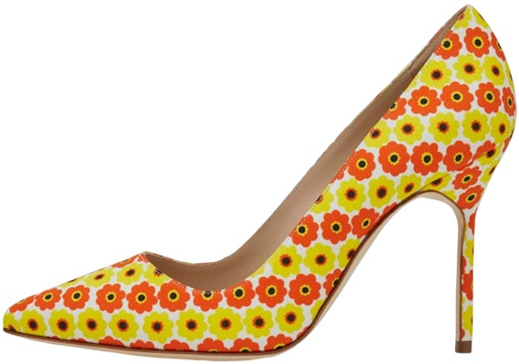 (Women) Manolo Blahnik Pointed-Toe Stiletto 'Yellow Floral' 222-1162-0004 Buy (Women) Manolo Blahnik Pointed-Toe Stiletto 'Yellow Floral' 222-1162-0004