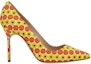 Order (W) Manolo Blahnik Tumit Runcing Stiletto 'Kuning Bunga' 222-1162-0004