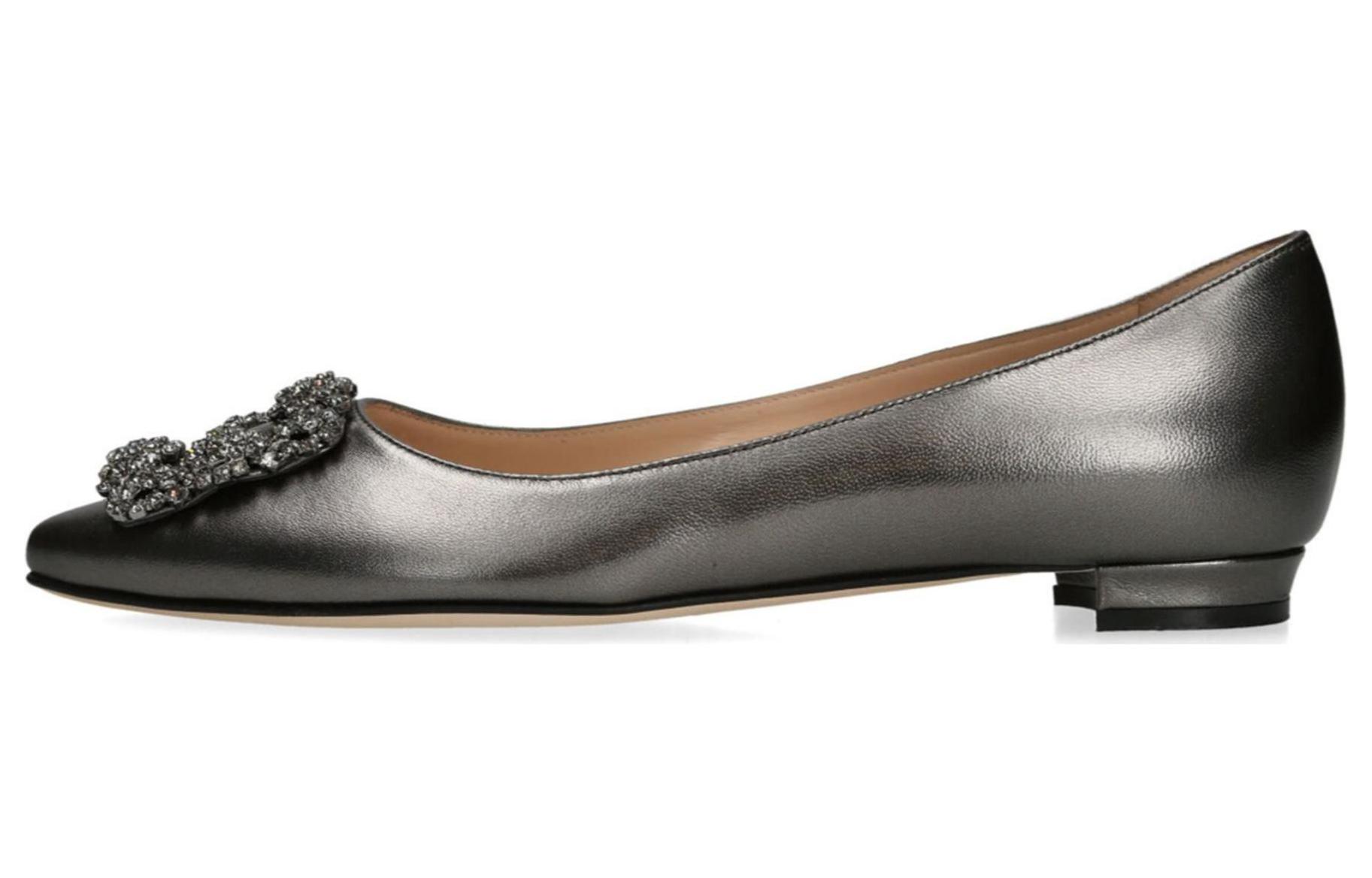 (Women) Manolo Blahnik Pointed-Toe Stiletto Mules 'Black Leather' 223-1496-0001