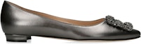 Order (W) Manolo Blahnik Tumit Tinggi Pointed-Toe Mules 'Kulit Hitam' 223-1496-0001