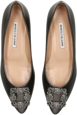 (Women) Manolo Blahnik Pointed-Toe Stiletto Mules 'Black Leather' 223-1496-0001 Lookbook (Women) Manolo Blahnik Pointed-Toe Stiletto Mules 'Black Leather' 223-1496-0001