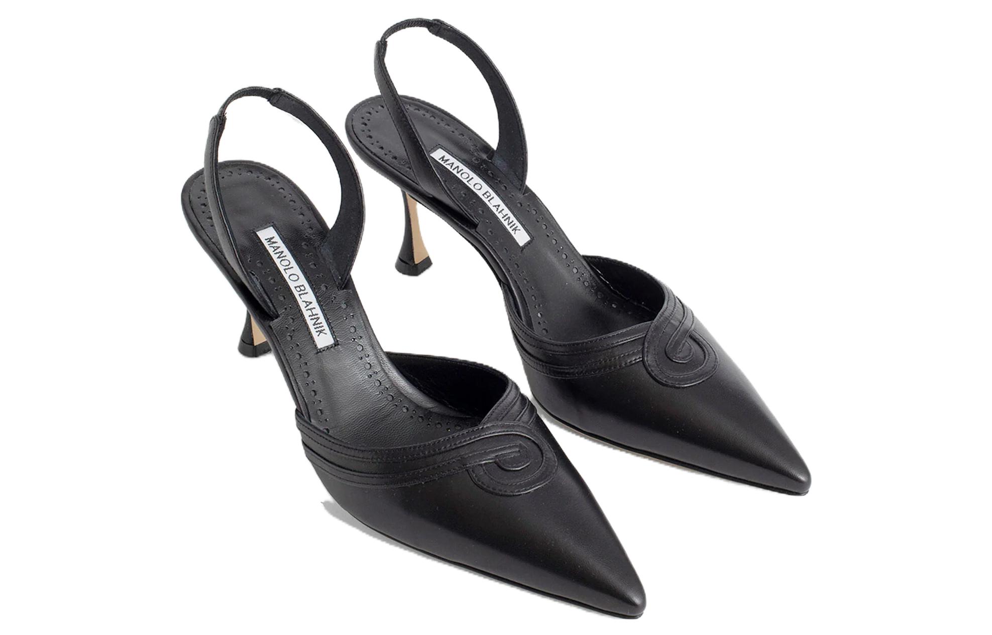 Shop (Women) Manolo Blahnik Pointed-Toe Stiletto Mules 'Black' 223-1357-0015