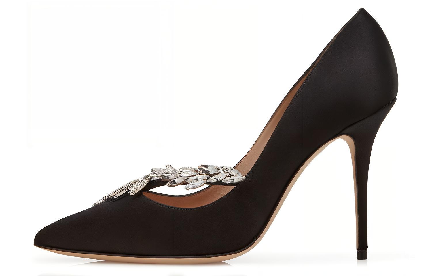 (Women) Manolo Blahnik Pointed Court Stiletto 'Black' 9XX-0369-0049