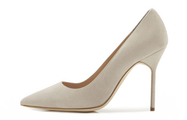 (W) Manolo Blahnik Pointed Toe High Heel 'Beige Suede'