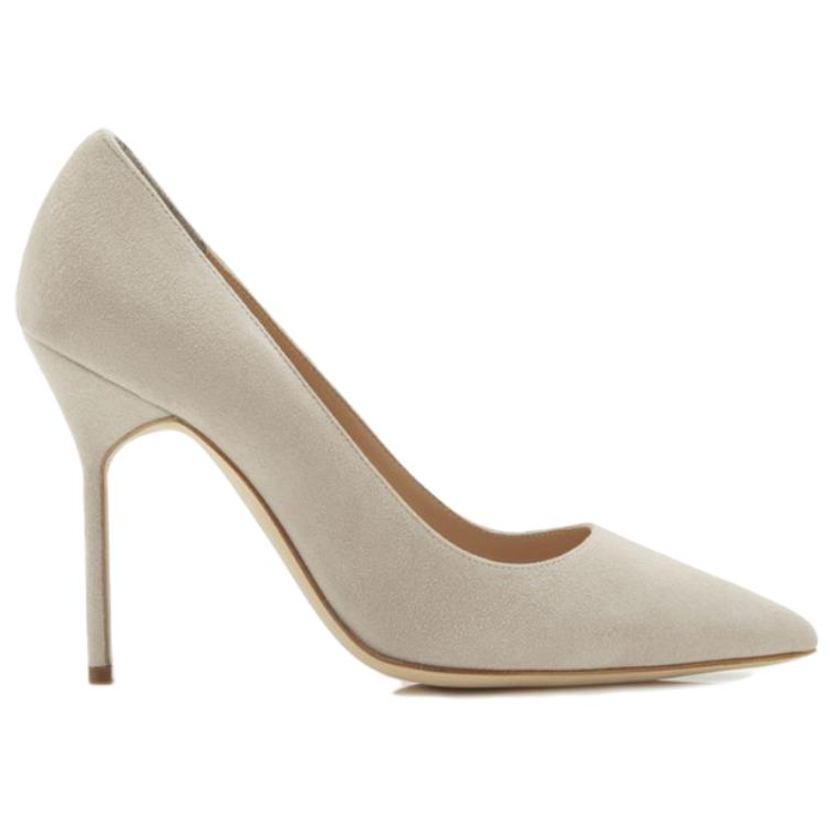 (W) Manolo Blahnik Pointed Toe High Heel 'Beige Suede' 圖 2