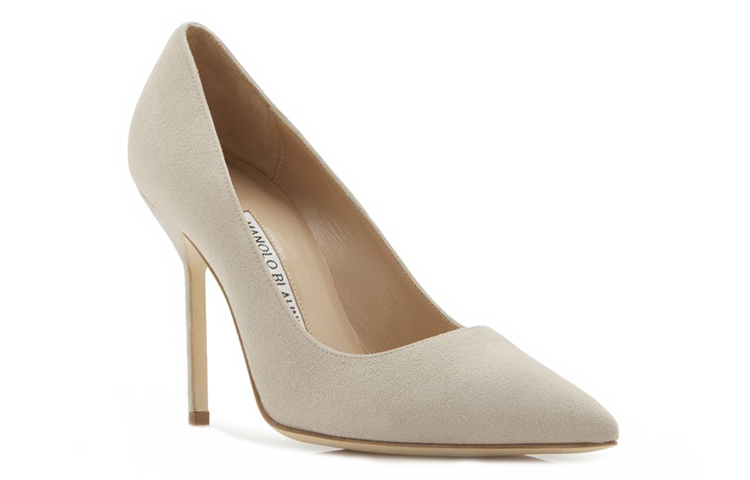 (W) Manolo Blahnik Pointed Toe High Heel 'Beige Suede' 圖 3