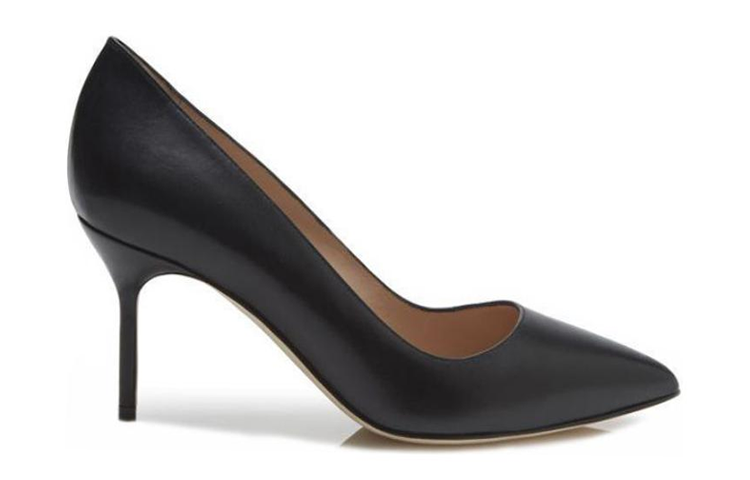(W) Manolo Blahnik Pointed Toe High Heels 'Black Leather' 圖 2