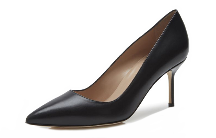(W) Manolo Blahnik Pointed Toe High Heels 'Black Leather' 圖 3