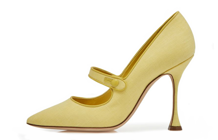 (W) Manolo Blahnik Pointed Toe High Heels 'Yellow'