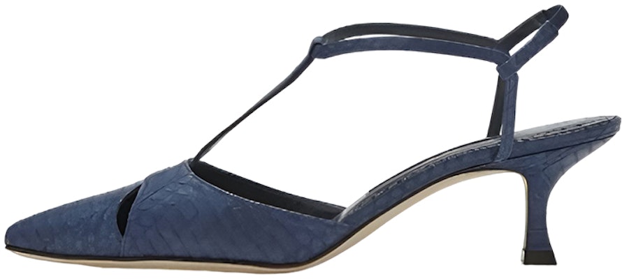 (Women) Manolo Blahnik Pointed Toe Leather Pumps 'Blue' 218-0069-0008 Buy (Women) Manolo Blahnik Pointed Toe Leather Pumps 'Blue' 218-0069-0008