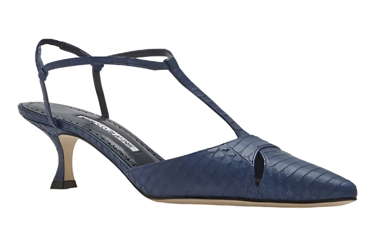 (W) Manolo Blahnik Pointed Toe Leather Pumps 'Blue' 圖 2