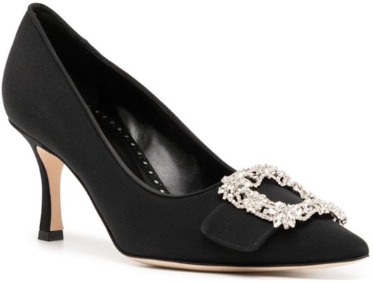 (Women) Manolo Blahnik Pointed Toe Mule 'Black Kitten Heel' 121-1791-0002 Order (Women) Manolo Blahnik Pointed Toe Mule 'Black Kitten Heel' 121-1791-0002
