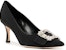 (W) Manolo Blahnik Tumit Runcing 'Tumit Kucing Hitam' 121-1791-0002