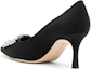 Lookbook (W) Manolo Blahnik Pointed Toe Mule 'Black Kitten Heel' Sepatu Hak Kucing Hitam 121-1791-0002
