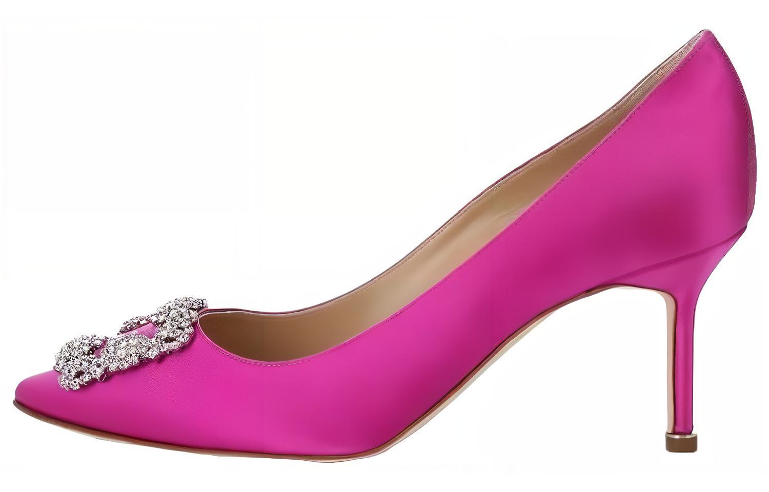 (Women) Manolo Blahnik Pointed Toe Mule 'Pink 7cm Stiletto' 9XX-0316-0046