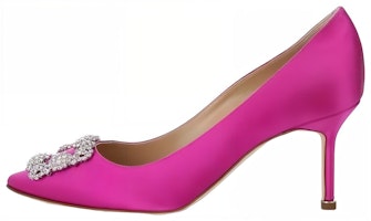 (Women) Manolo Blahnik Pointed Toe Mule 'Pink 7cm Stiletto' 9XX-0316-0046 (Women) Manolo Blahnik Pointed Toe Mule 'Pink 7cm Stiletto' 9XX-0316-0046