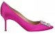 (W) Manolo Blahnik Kasut Tumit Runcing Tumit 'Merah Jambu 7cm' 9XX-0316-0046