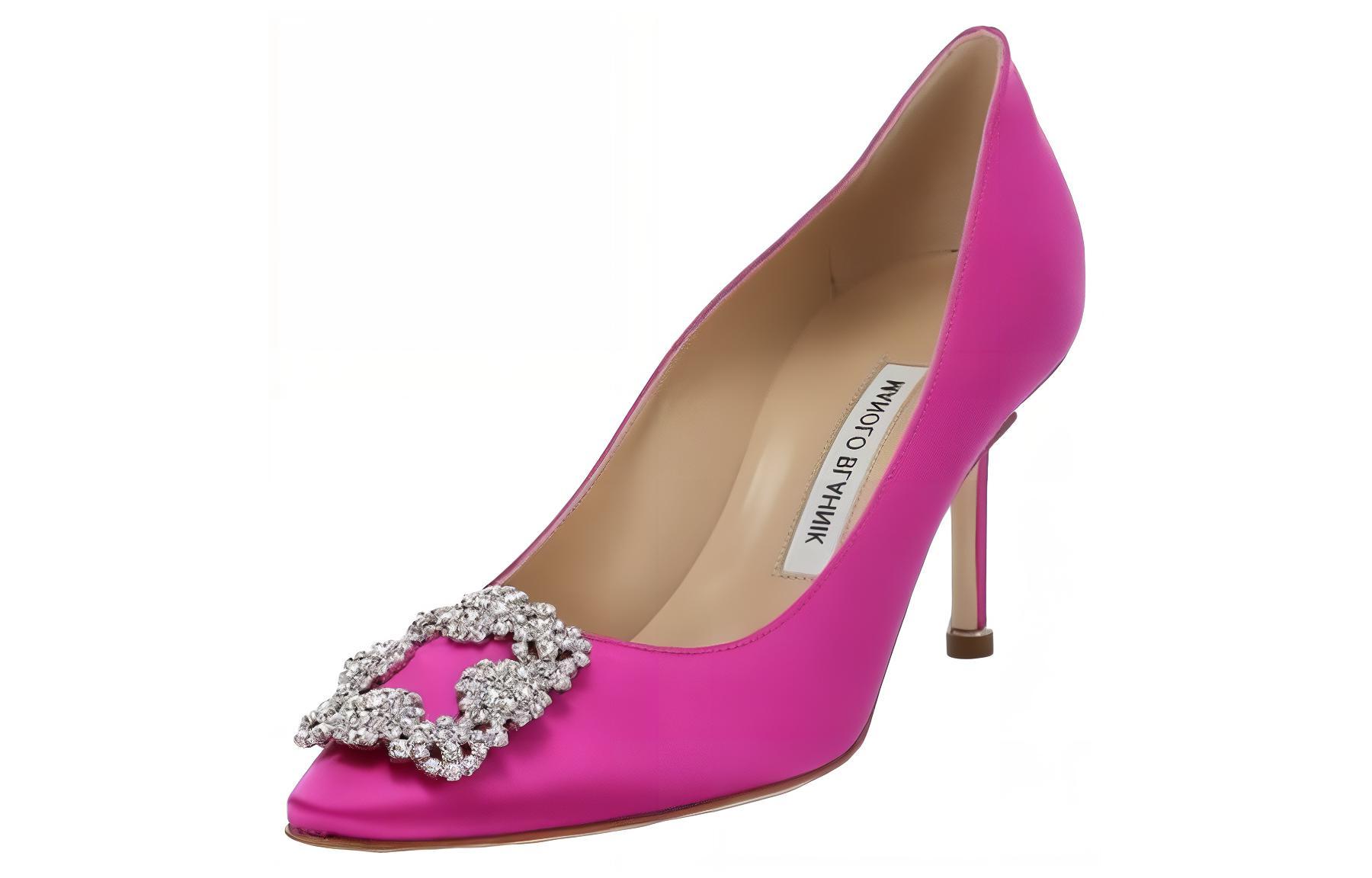 Lookbook (W) Manolo Blahnik Kasut Tumit Runcing Tumit 'Merah Jambu 7cm' 9XX-0316-0046