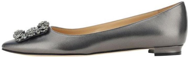 (Women) Manolo Blahnik Pointed Toe Slip-On 'Dark Grey' 223-1427-0001 (Women) Manolo Blahnik Pointed Toe Slip-On 'Dark Grey' 223-1427-0001