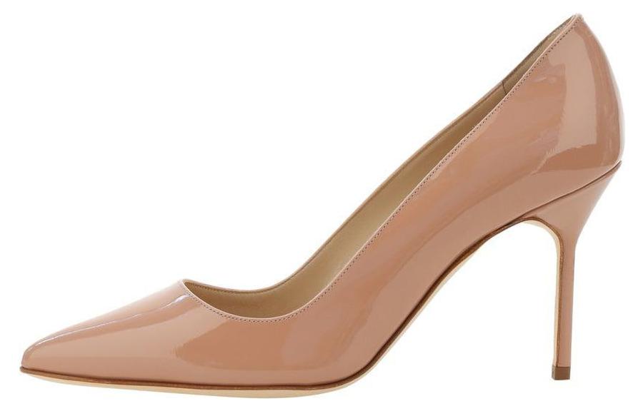 (Women) Manolo Blahnik Pointed Toe Slip-On Stiletto 'Beige' 9XX-0536-2509