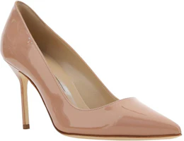 Order MANOLO BLAHNIK 小牛皮 尖頭套腳 細跟 高跟鞋 女款 米色