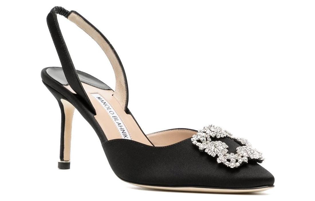 (W) Manolo Blahnik Pointed Toe Slip-On Stiletto 7.5cm 'Black' 圖 2