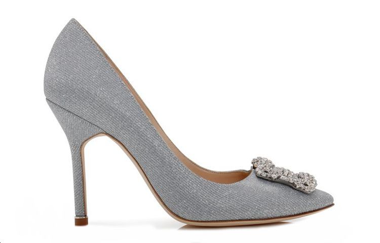 (W) Manolo Blahnik Pointed Toe Slip-On Stiletto 'Silver' 圖 2