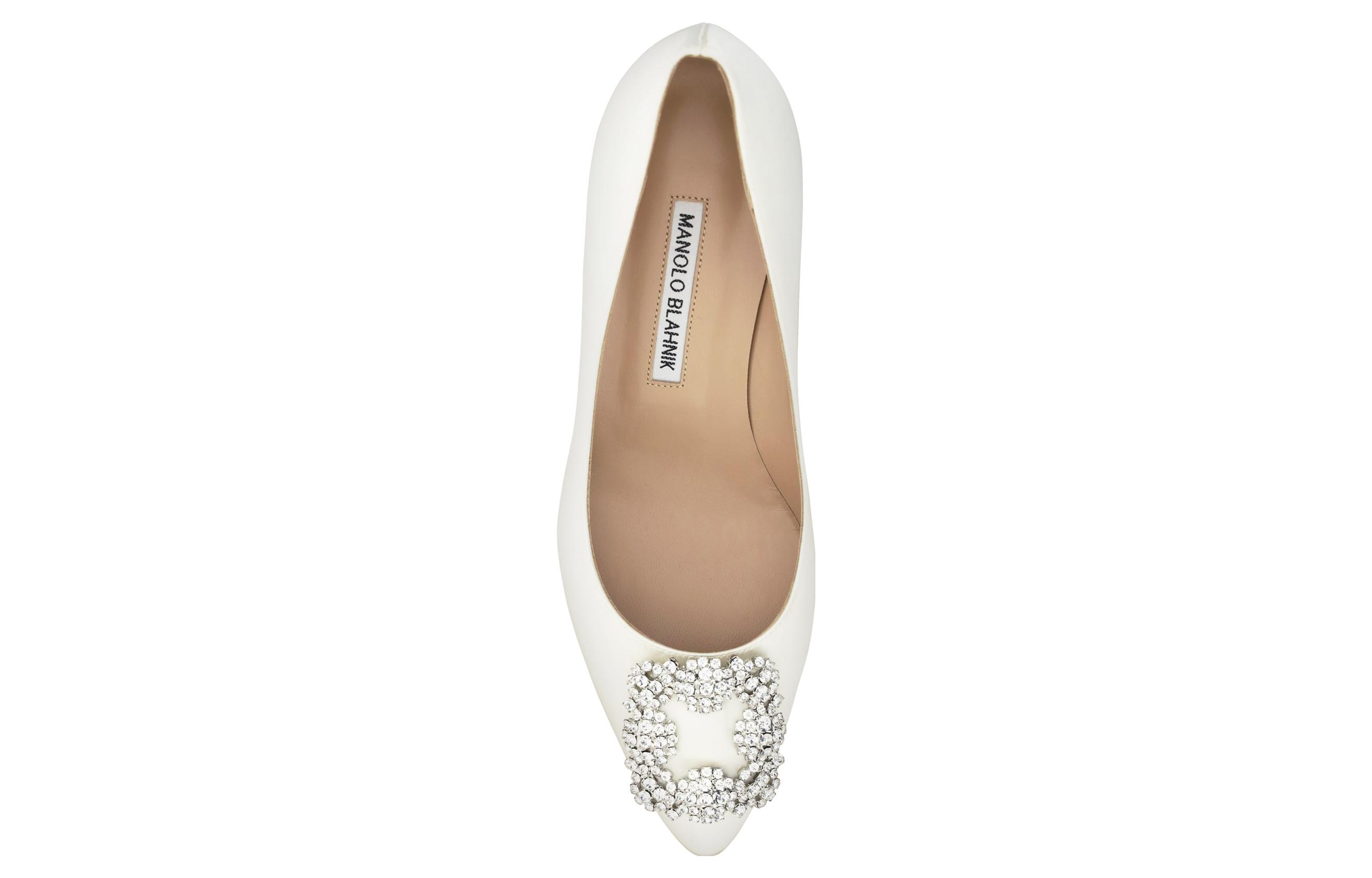 (W) Manolo Blahnik Pointed Toe Slip-On Stiletto 5cm 'White' 圖 3