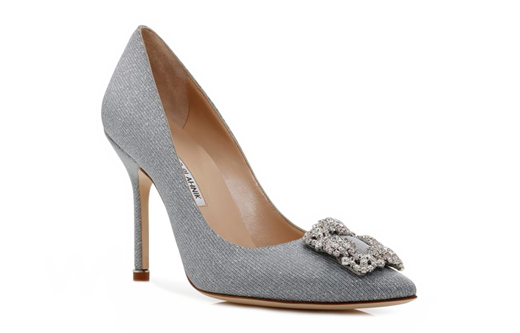 (W) Manolo Blahnik Pointed Toe Slip-On Stiletto 'Silver' 圖 3