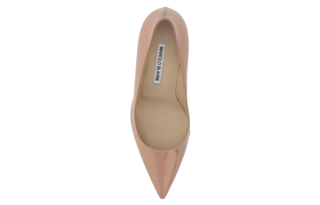 Shop (W) Manolo Blahnik Sepatu Tumit Tinggi Slip-On Hujung Runcing 'Beige' 9XX-0536-2509