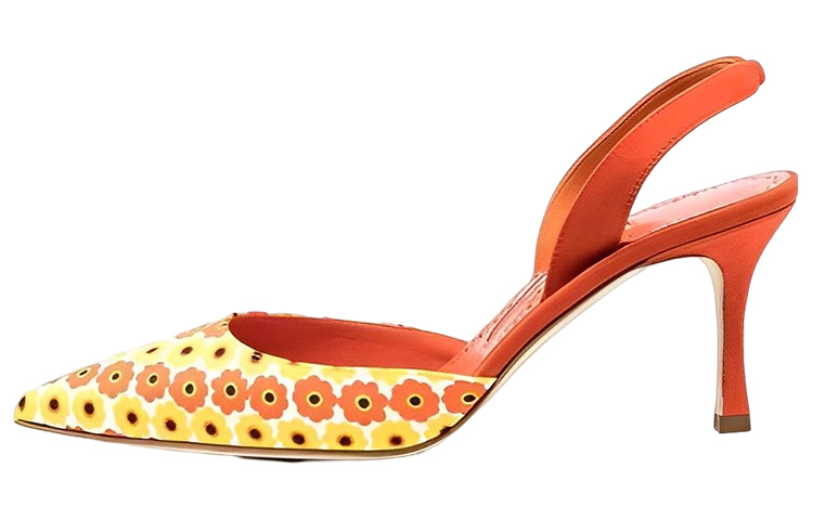(W) Manolo Blahnik Pointed Toe Stiletto 'Orange'